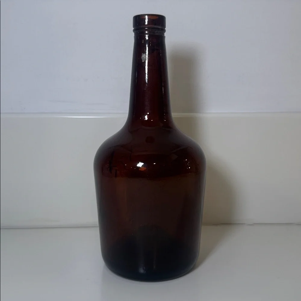 Vintage 1951 St Remy Frech Brandy 9 inch tall Brown Flask Whiskey Liquor Bottle